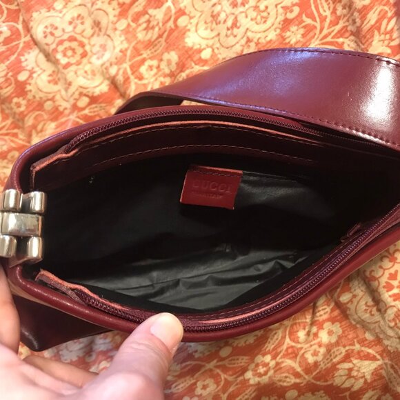 VINTAGE GUCCI RED WINE LEATHER - PURCHASED IN ROMA, ITALIA - Picture 3 of 8
